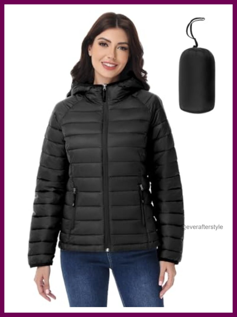 SLOW DOWN Packable Lightweight Hooded Puffer Jacket